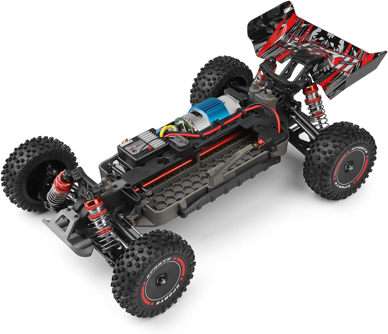 GoolRC WLtoys 124010 RC Cars for Adults, 1:12 Scale Remote Control Car, 4WD 55KM/H High Speed RC Racing Car, 2.4GHz All Terrains Off Road RC Buggy Trucks with 2 Batteries (Black)