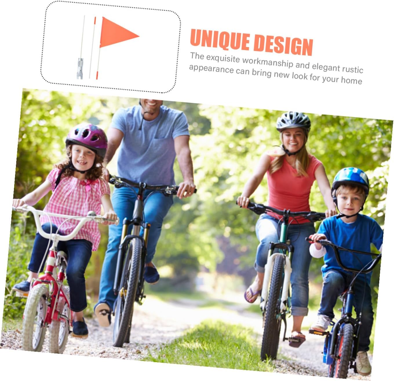 2Pcs Wear Resistant Safety Flags with Durable Poles for Bicycles Cars and Electric Vehicles Easy to Install and Convenient for Outdoor Use