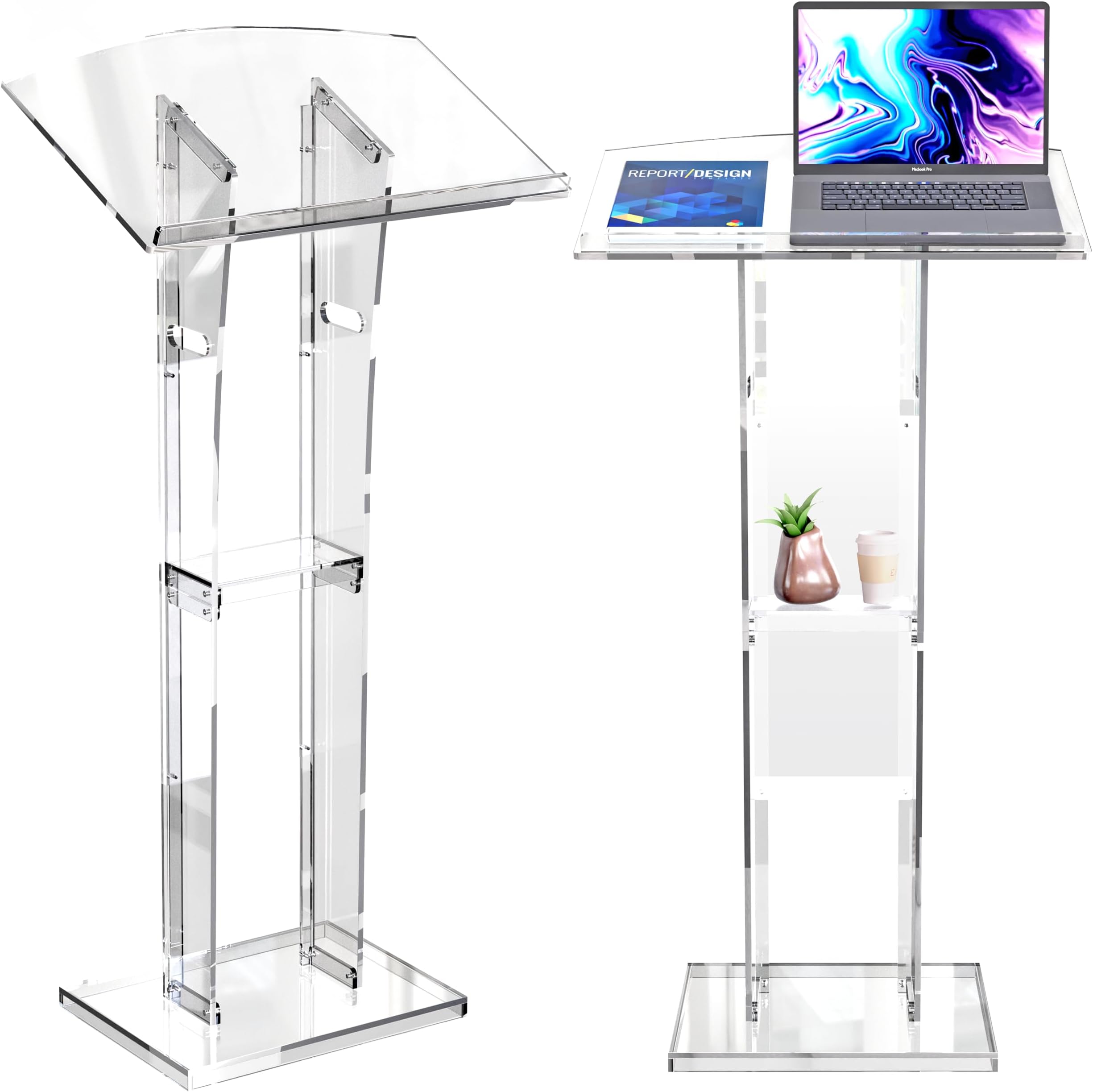 Amazon.com : HMYHUM Acrylic Podium Stand, Clear Lecterns & Pulpits for ...