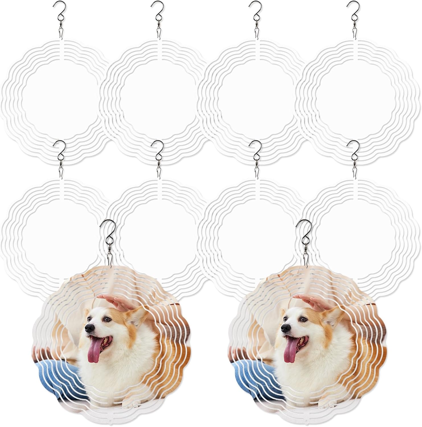 10 inch Sublimation Wind Spinner Blanks Round Bulk Sublimation Blanks Products Stainless Steel Metal Outdoor Garden Decoration for Heat Press Transfer Sublimation Blank Gift 10 Pack (10 pcs 10 inch)