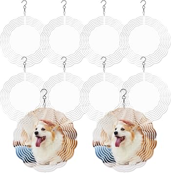 10 inch Sublimation Wind Spinner Blanks Round Bulk Sublimation Blanks Products Stainless Steel Metal Outdoor Garden Decoration for Heat Press Transfer Sublimation Blank Gift 10 Pack 10 pcs 10 inch