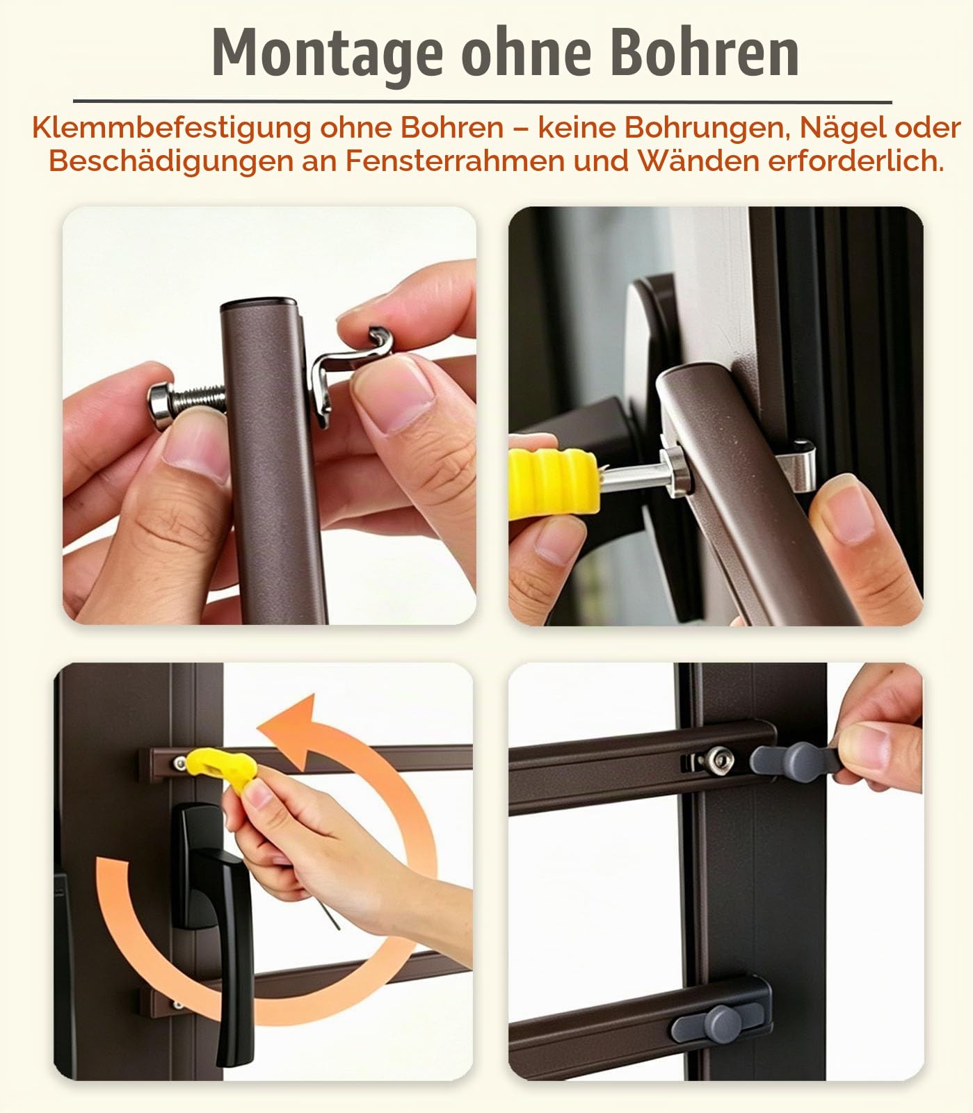 Fenstergitter 6 Stück Bohrfreie Fenstersicherung Leicht Abnehmbar