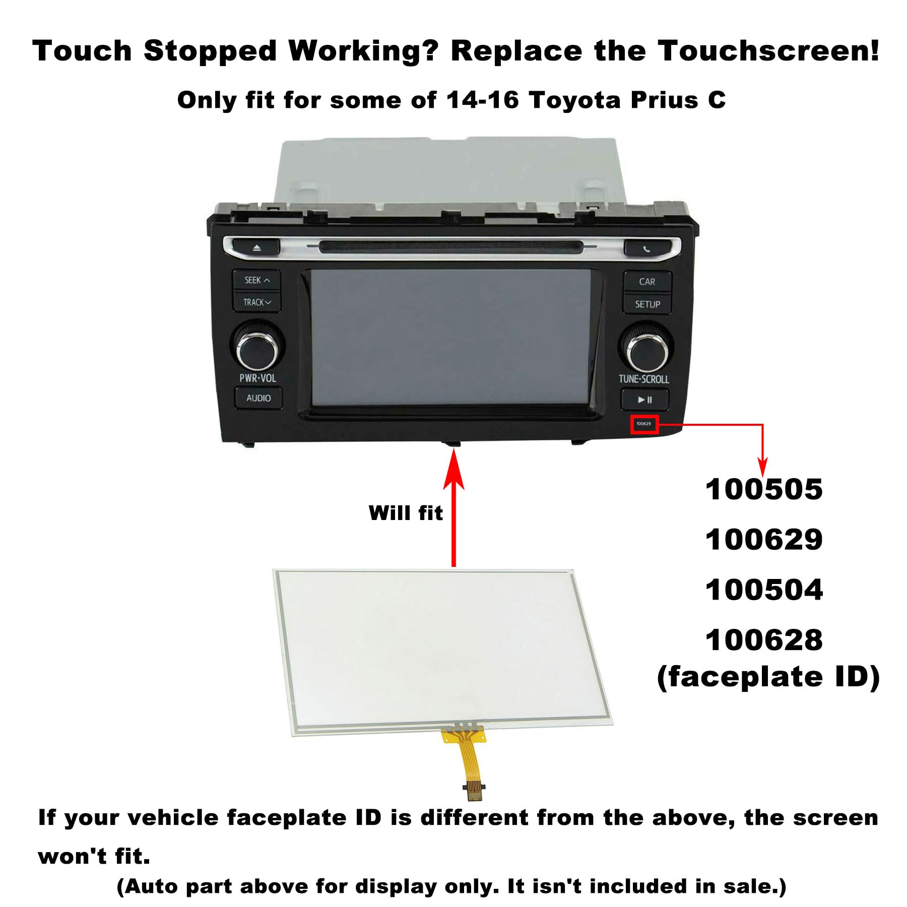 Tela Touch Screen Toyota Corolla/Camry 2014-2016 - Original 6.1 Polegadas