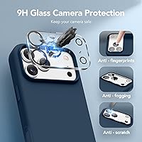 Vista 1136 de GONEZ Funda de silicona para iPhone 15 Pro Max, compatible con Magsafe, protector de cámara + protector de pantalla, forro de microfibra suave Negro