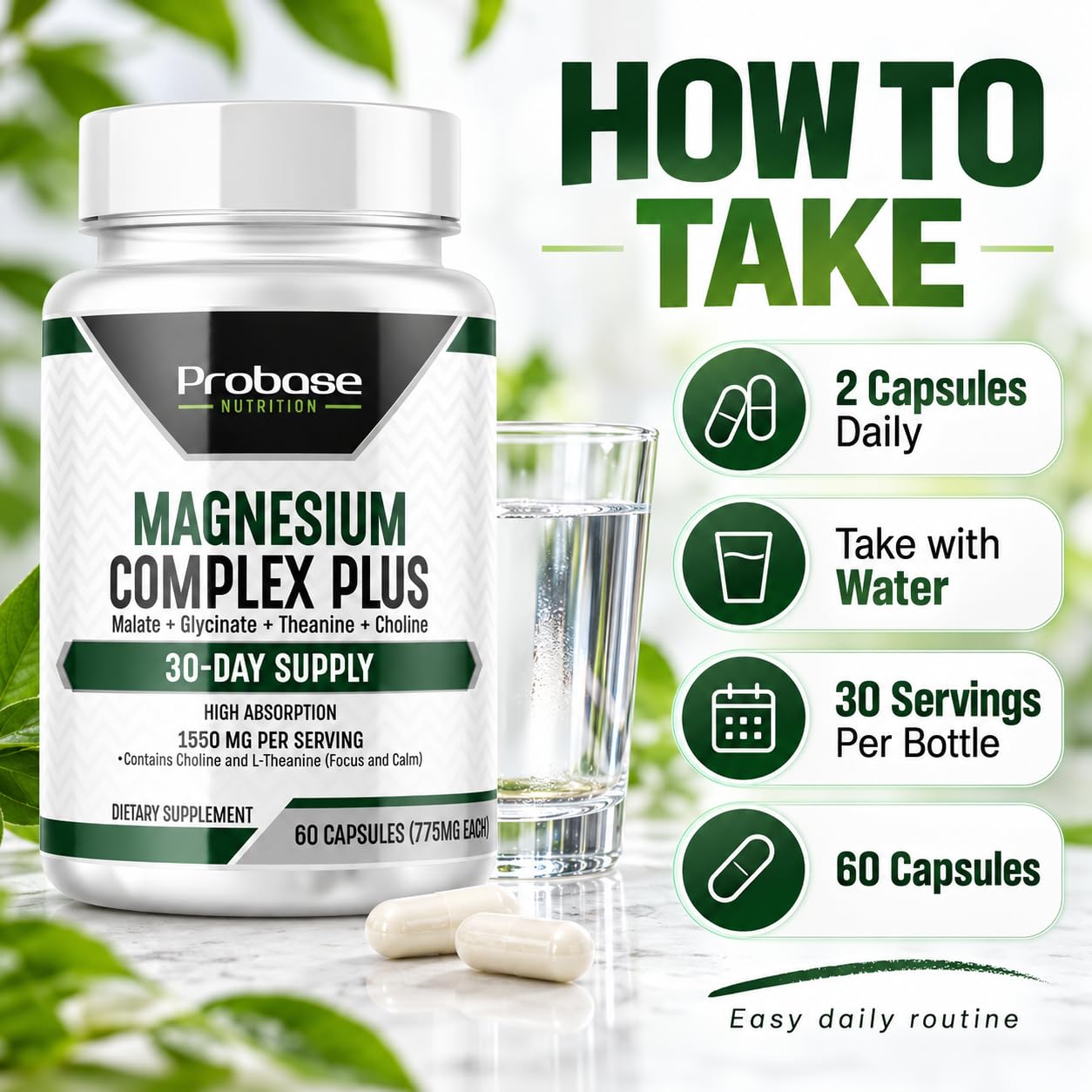 Magnesium Complex with Glycinate, Malate, L-Theanine and Choline — Amazon image 3