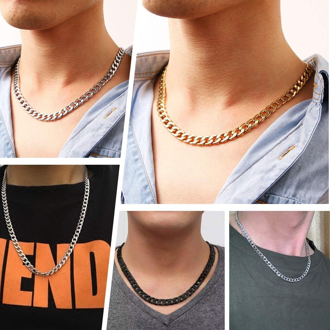 U7 Men Cuban Link Chain 15mm Wide Stainless Steel Heavy Duty Chain Big Statement Jewelry Set Necklace Bracelet 22" 8.3"