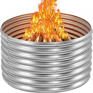 48 inch Fire Pit Ring, 4x4x2FT Galvanized Fire Ring, Wood Burning Fire Pits Ring,
