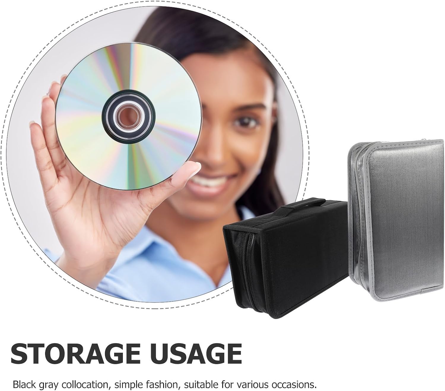 Cabilock 2 Pack CD Holder Case for 128 Discs Mercerized Cloth Storage Bag