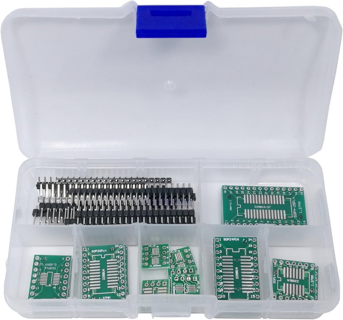 DIP SOP Adapter PCB Assortment SOP8 SOIC8 SSOP, DIP8, SOP14, SSOP14 - DIP, SOP16, SSOP16, SOP20, SSOP20, SOP24 SSOP24, SOP-28 SSOP-28