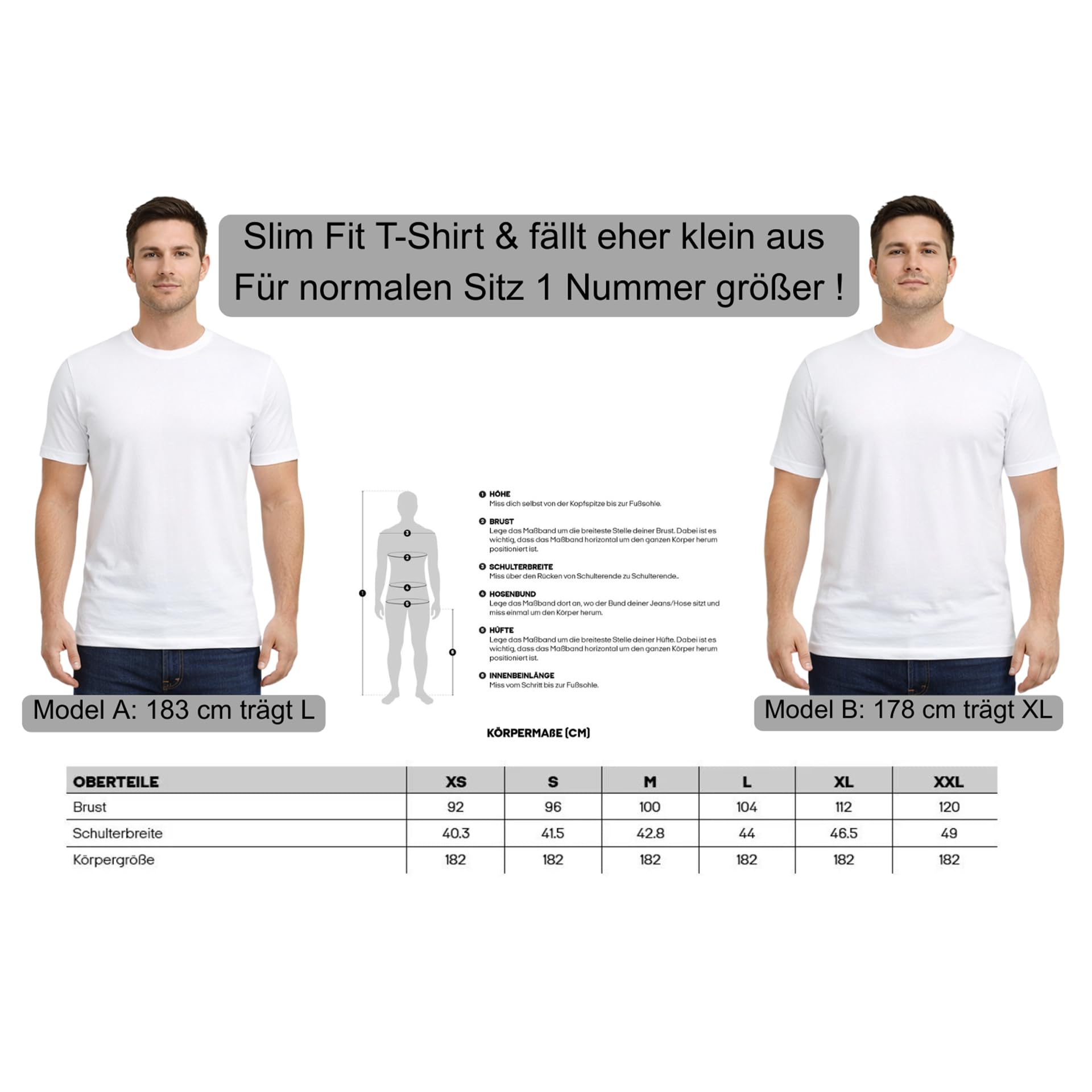JACK & JONES Confezione da 3 magliette da uomo Basic con scollo rotondo, tinta unita, slim fit, in bianco, nero, blu, grigio, 12167630