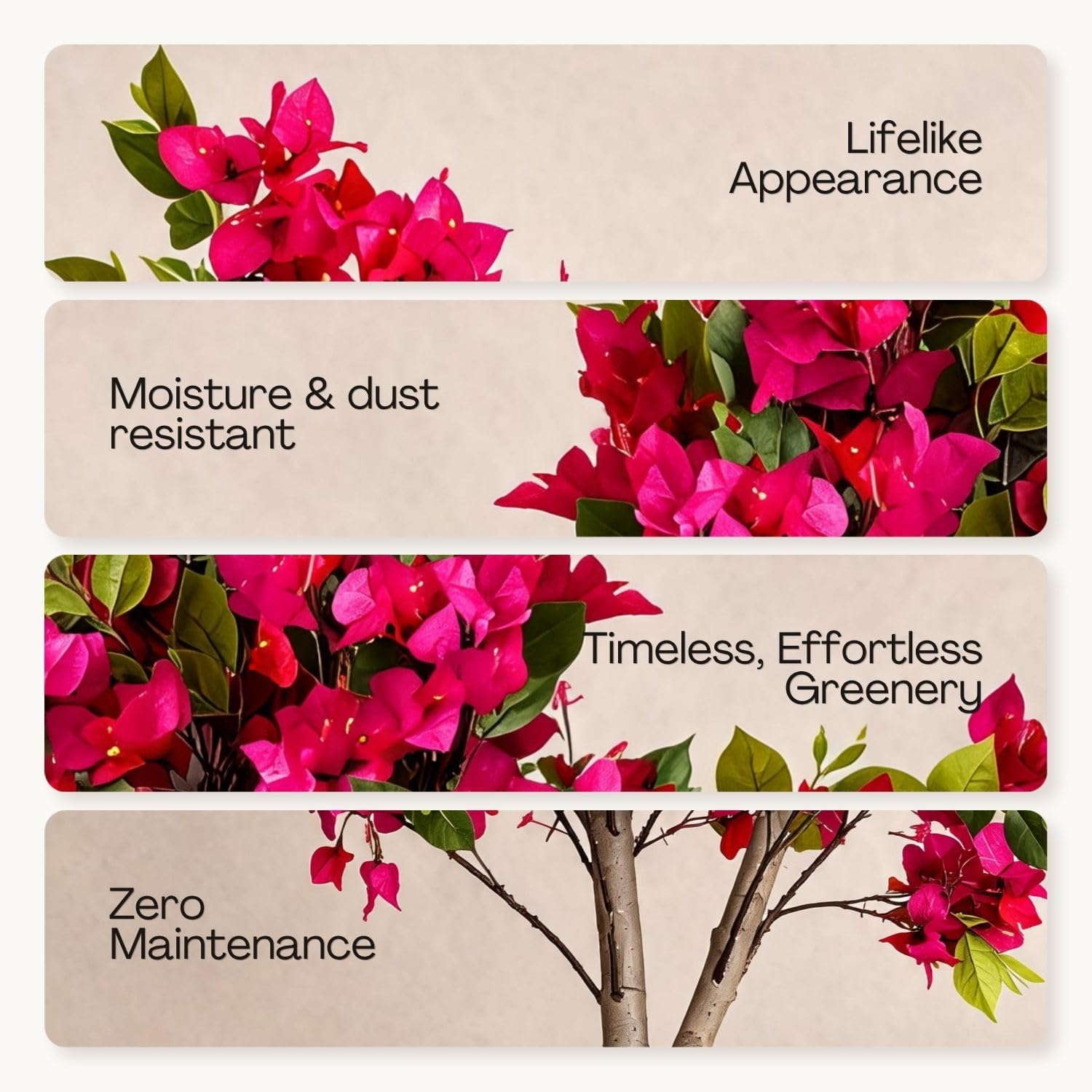 Pink Bougainvillea Plant - Realistic Artificial Flowers -4 Pink Bougainvillea Plant - Realistic Artificial Flowers -4