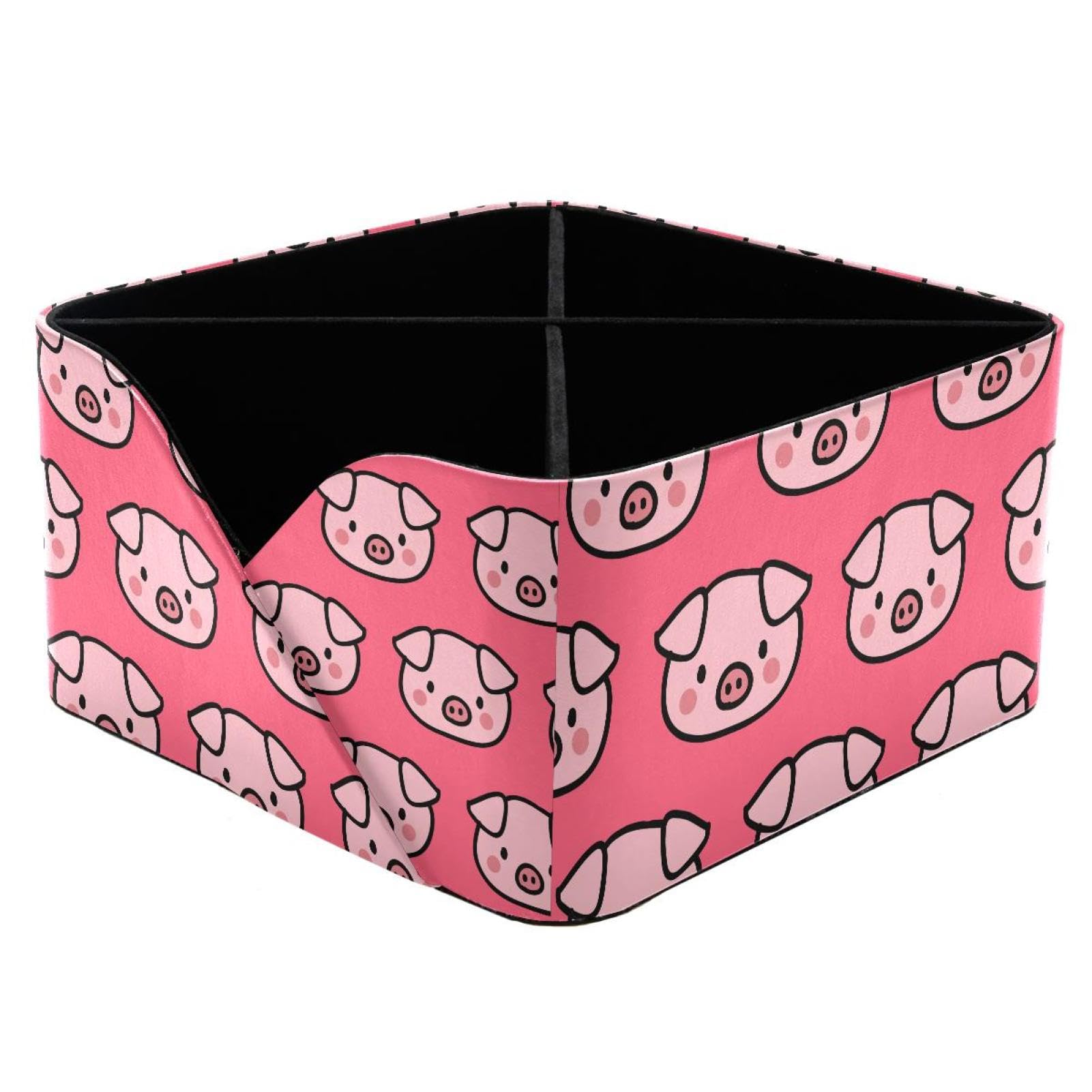 KengjuTesu Pigs Head Desktop Organizer Pen Holder, Rectangular Pencil Cup for Office, Study and Makeup Stations