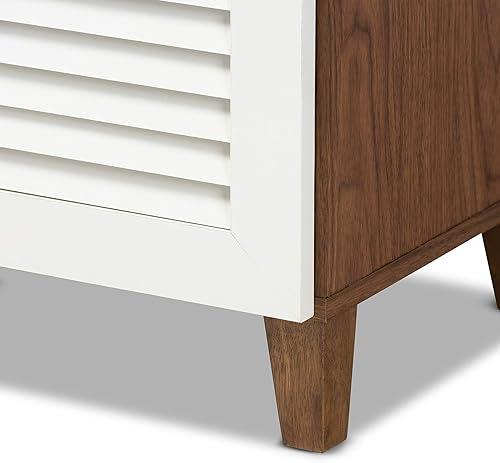 Miniatura 8 de Baxton Studio Zapateros, Blanco/Nogal