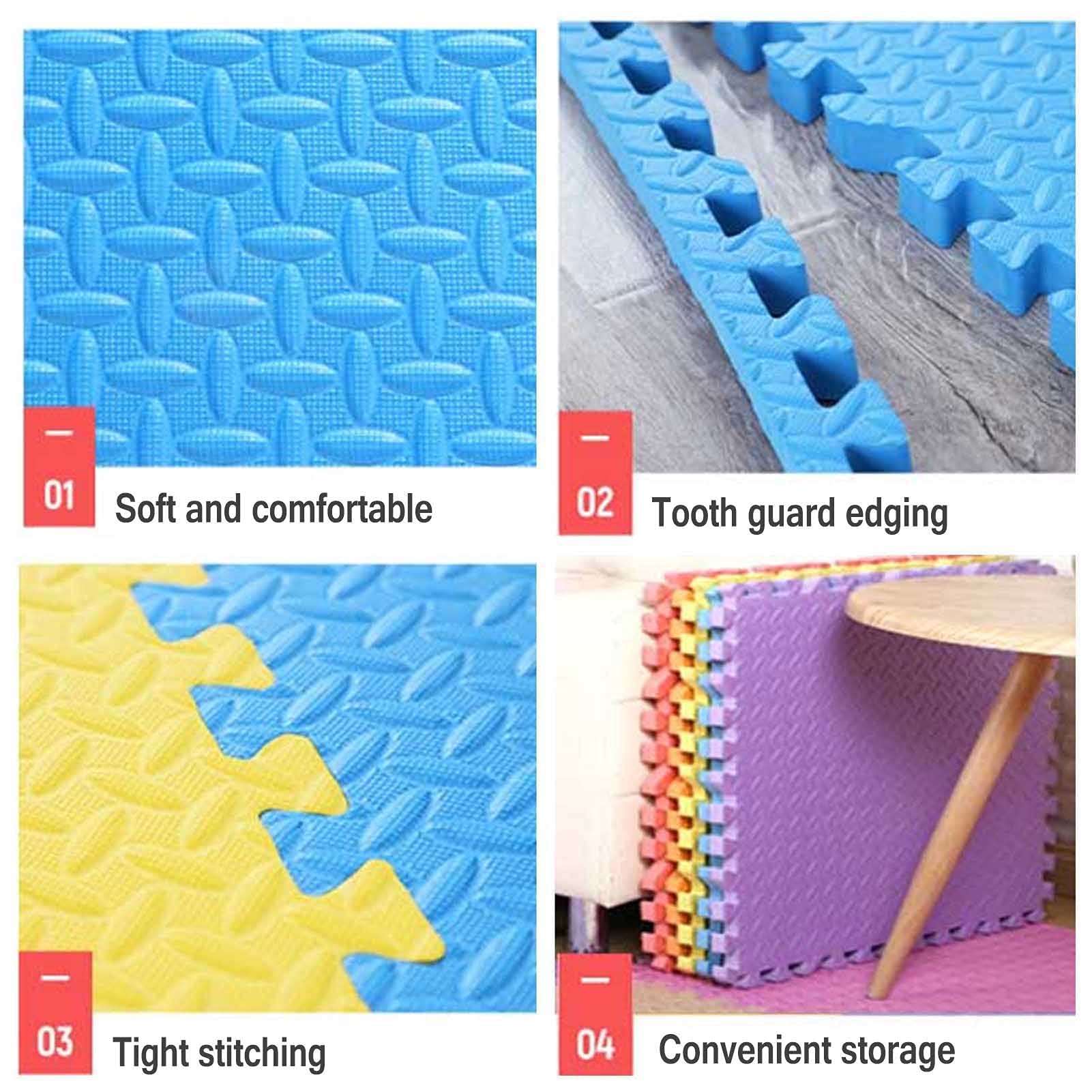 Stylische Puzzlematte Für Babys Und Kinder, 2,5 cm Dick Ineinandergreifende Spielmatte Für Babys,Puzzel Spielmatte Baby Aus Schaumstoff Bodenpuzzles, 30X30cm,Beige+pink+Purple,16pcs