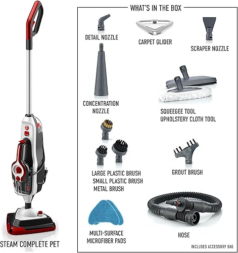 Miniatura 7 de Hoover Steam Complete - Trapeador de vapor para mascotas, máquina limpiadora de suelos duros, máquina limpiadora multiusos 10 en 1, vaporizador de