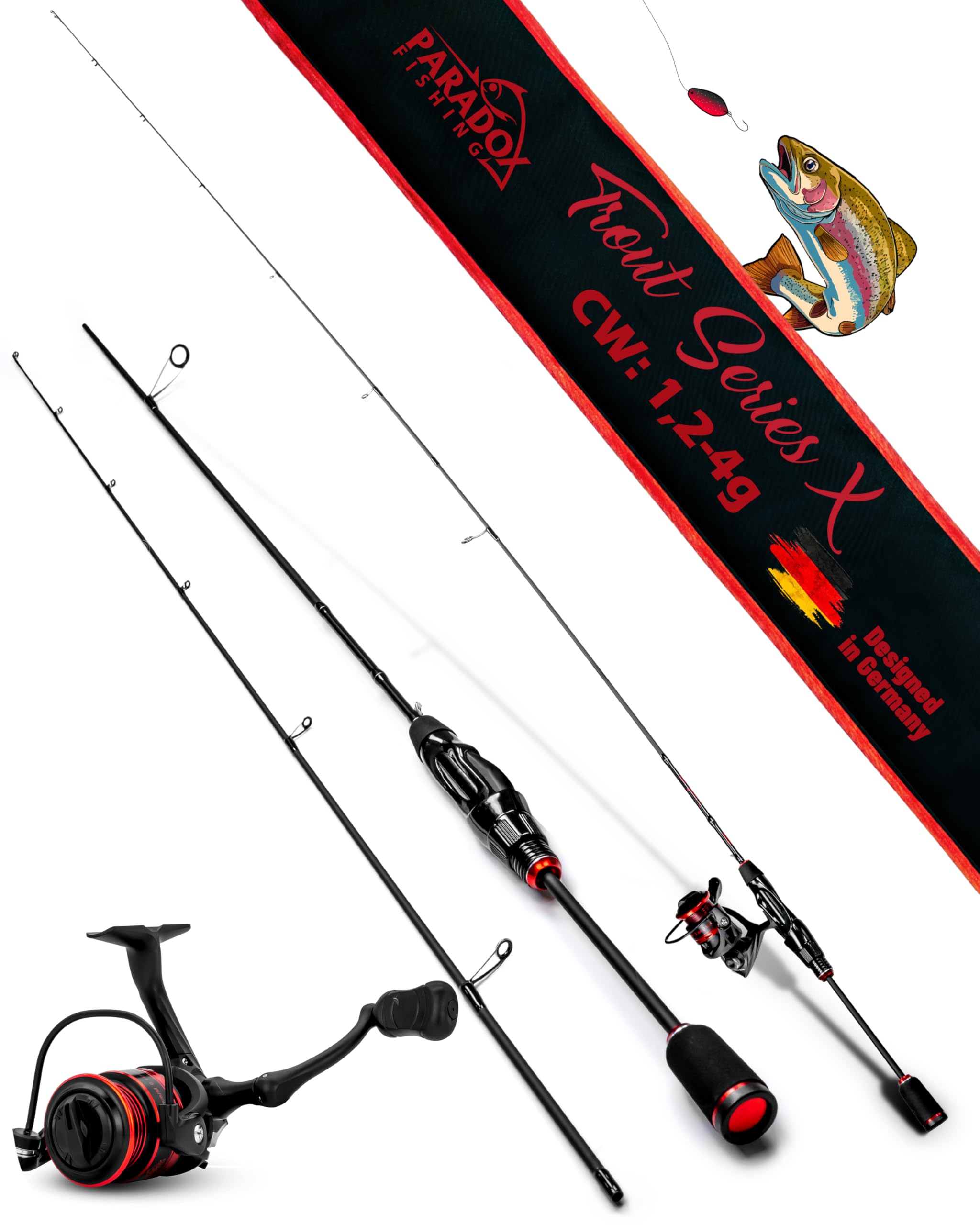 Paradox Fishing UL-Ruten Set I Trout Series X I 1,85m Wg. 1,2g-4g I Spoon Rute Forellenrute Ultralight Rute – UL Rute