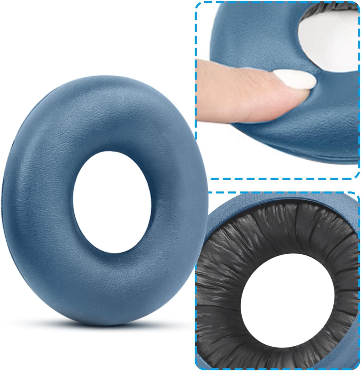 XBERSTAR Earpads Ear Pads For Sony WH-CH520 Headphone Replacement Ear Pads Comfort Quiet Over-ear Headphones with Softer Leather (blue earpads) - Image 2