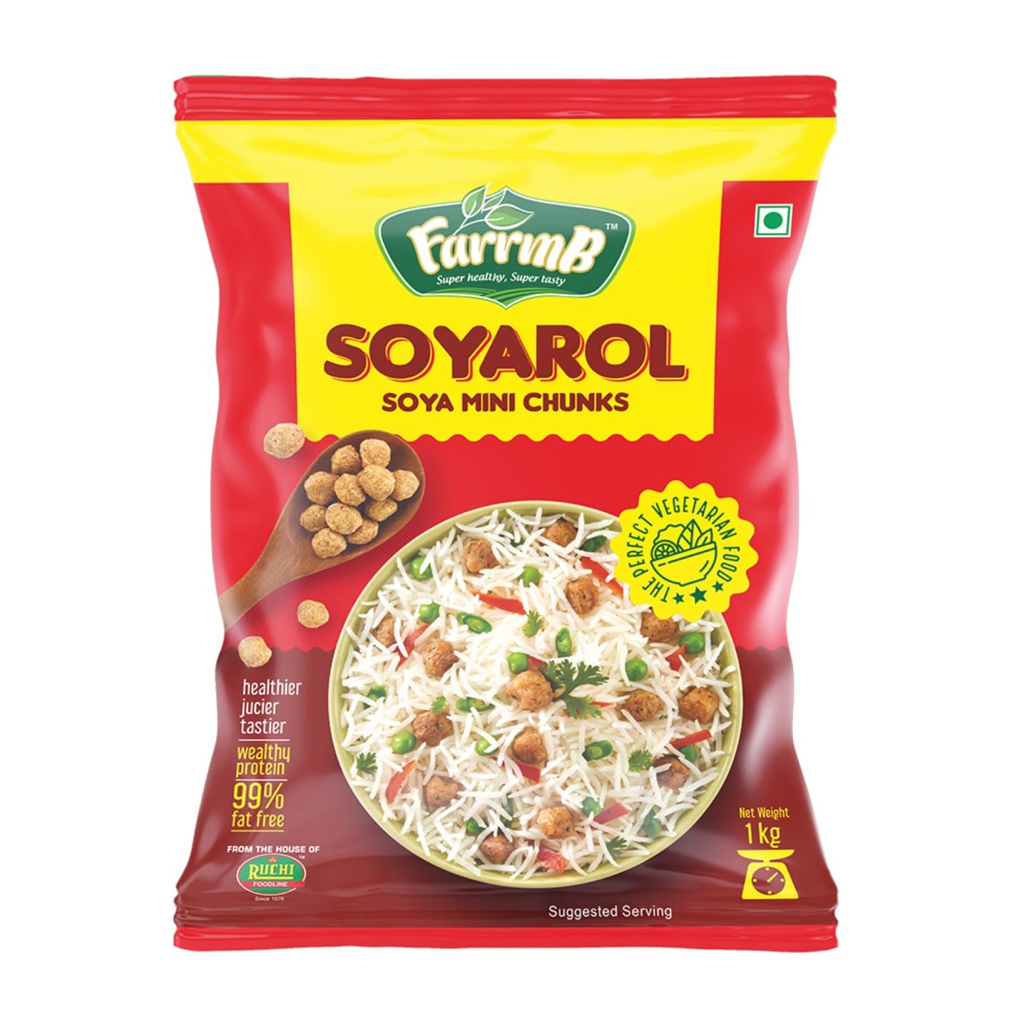 FarrmB Soyarol Soya Mini Chunks 1kg | 100% Vegan Plant-Based Protein | 99% Fat-Free Meal Maker | Defatted Soya Wadi/Badi-image-8