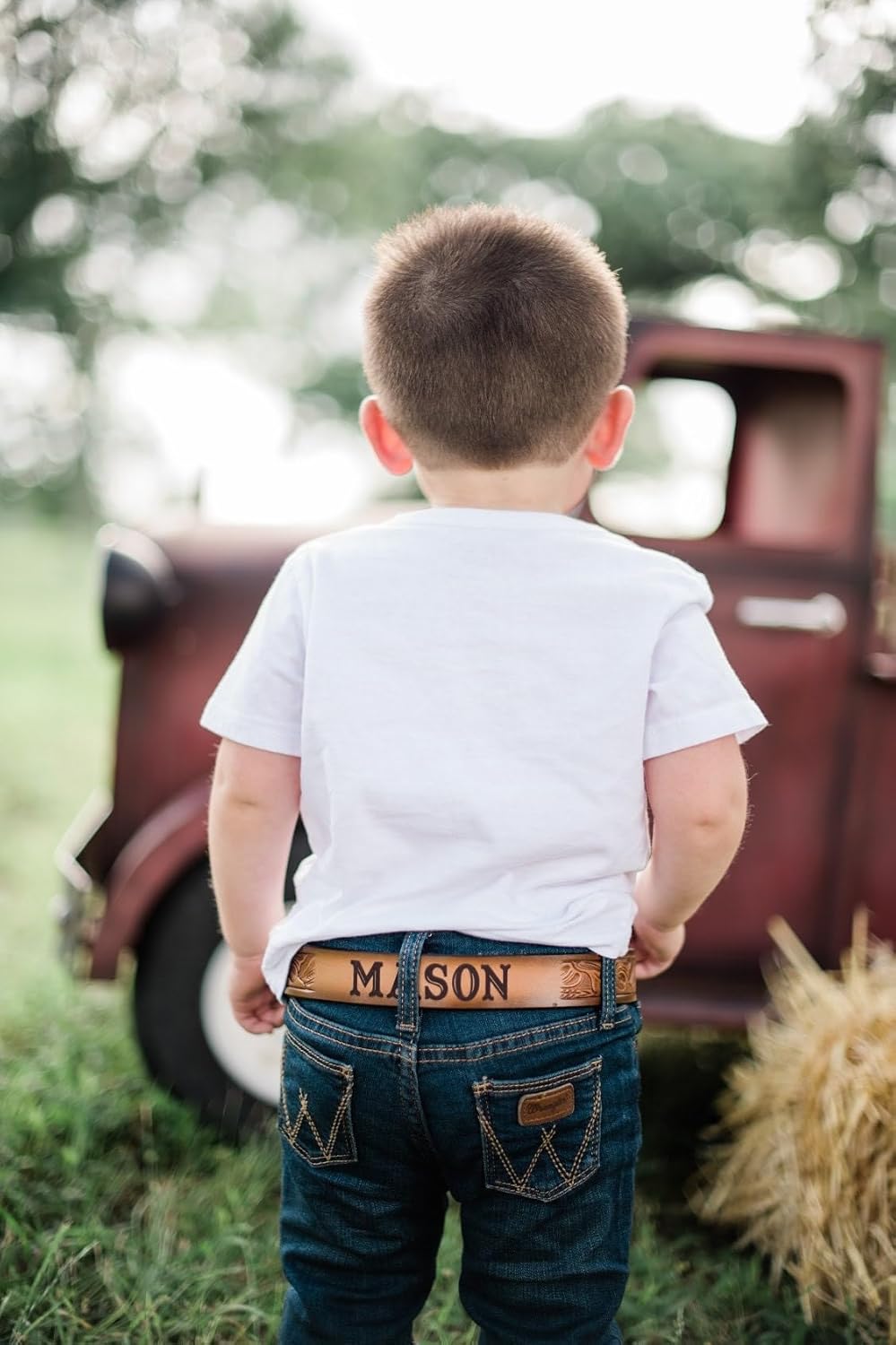 Children's Wildlife Leather Name Belt