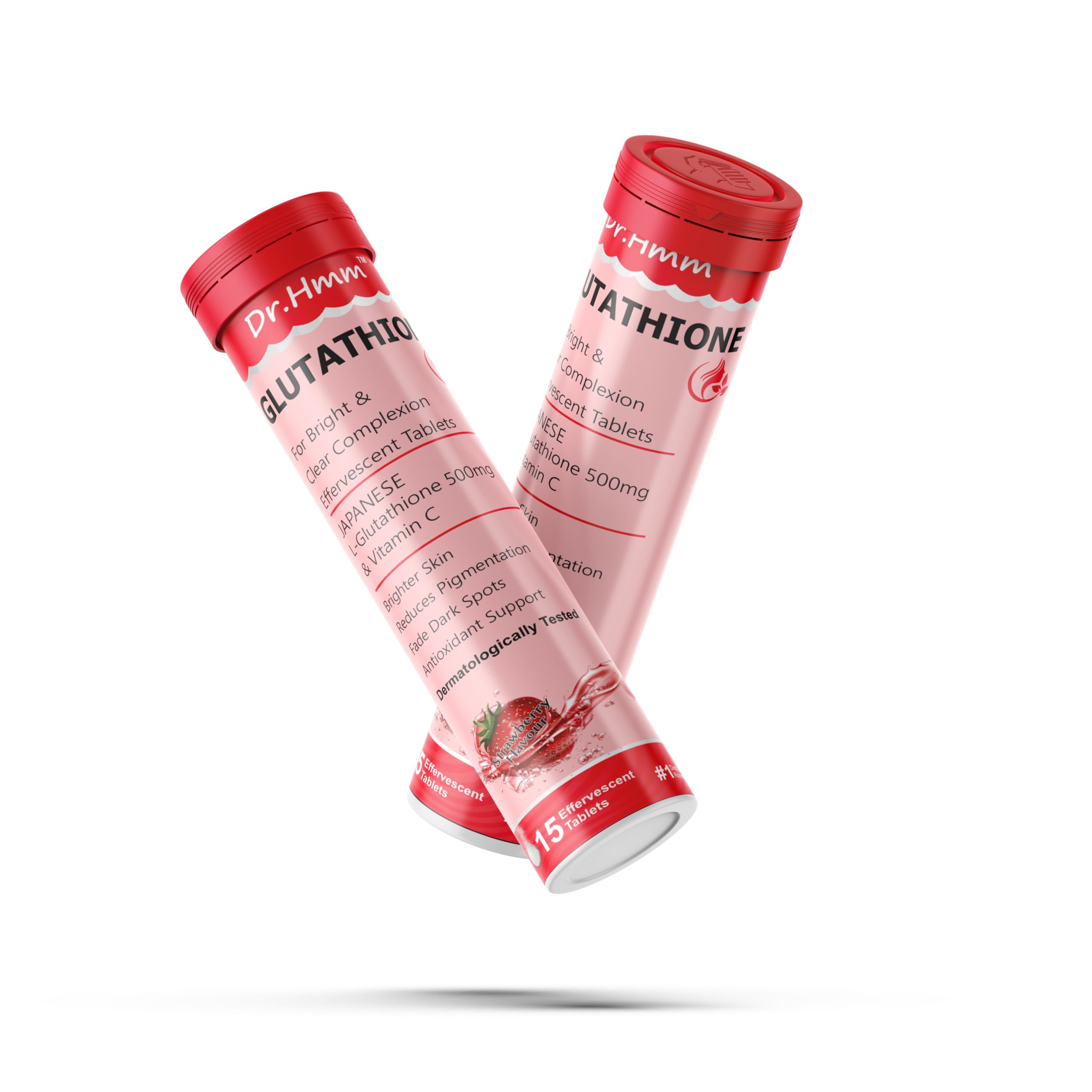 Dr Hmm™ Glutathione Effervescent (Pack of 2 × 15 Tabs) | Japanese Glutathione + Vitamin C & Zinc | Bright & Radiant Skin
