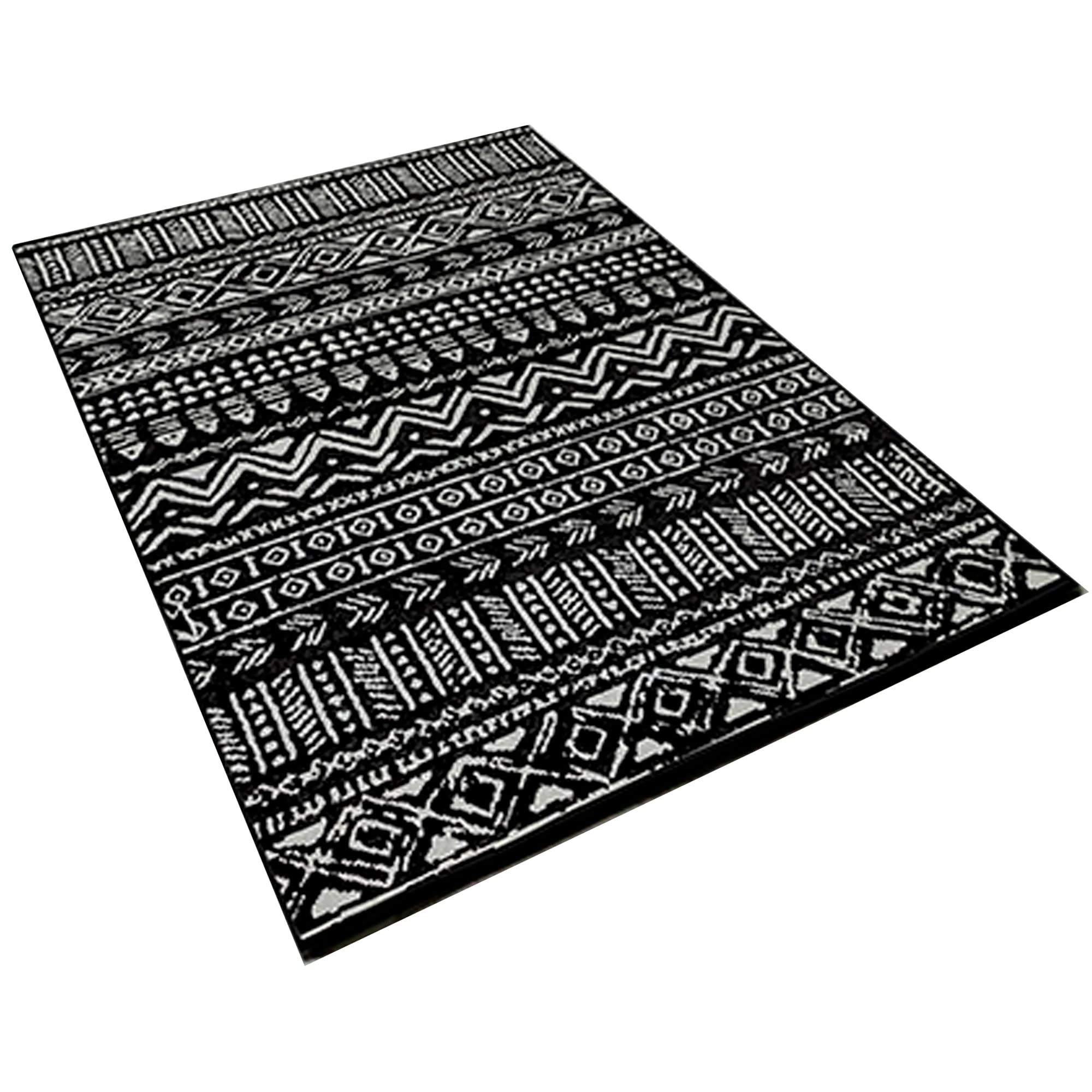 WELL HOME MOBILIARIO & DECORACIÓN Alfombra de poliester estampada 100 x 150 cm modelo MountainRange black