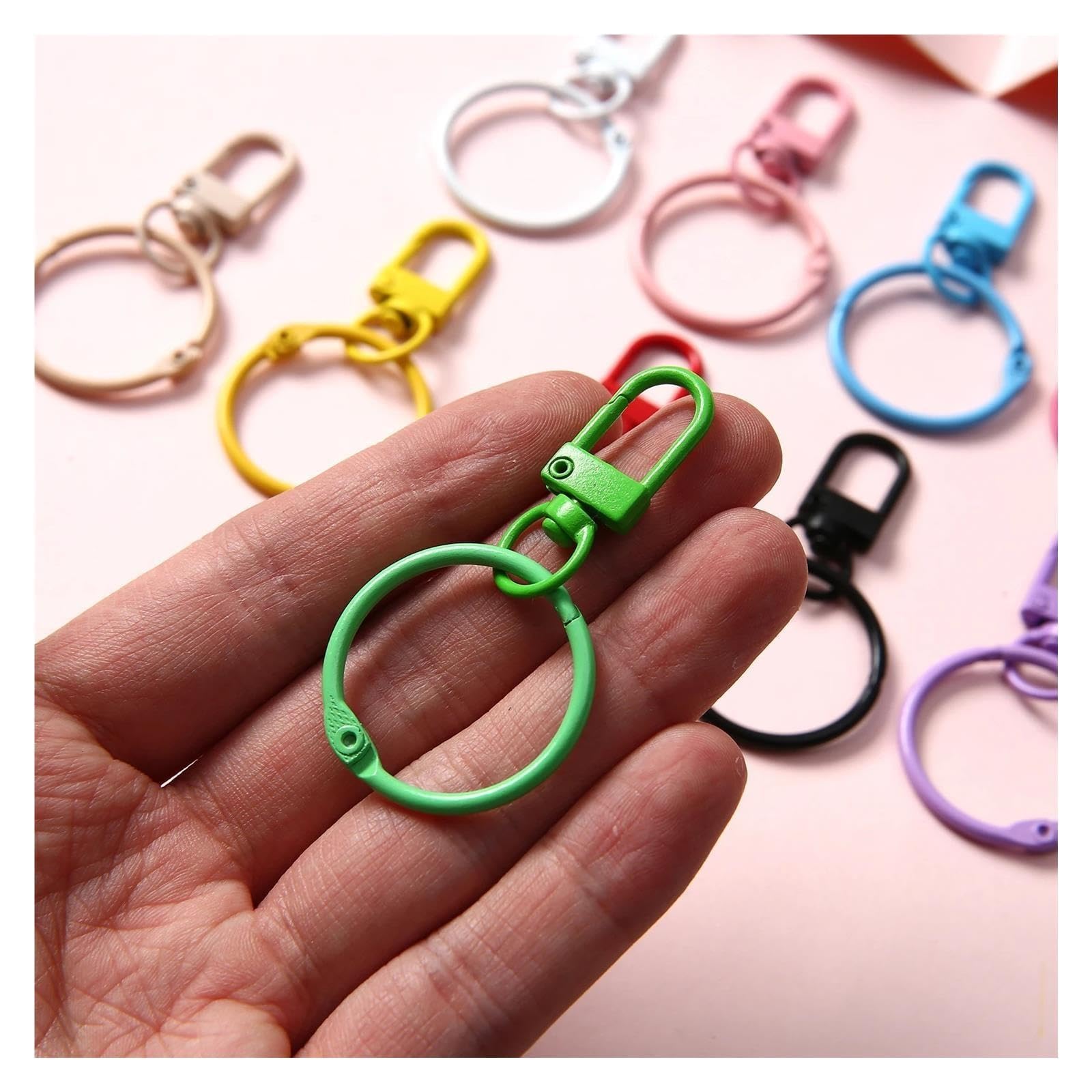 SchlüSselringe Bunte Schlüsselanhänger aus Metall mit geteilten Ringen