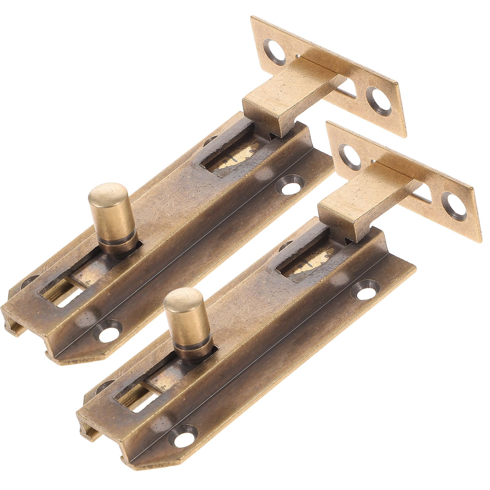 Anneome Antique Brass Flush Bolt Lock, 2PCS Door Latch for French Doors