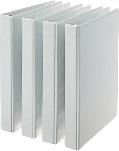Miniatura 1 de Tienda Basics 3-Ring Binder, 1-Inch - White, 4-Pack