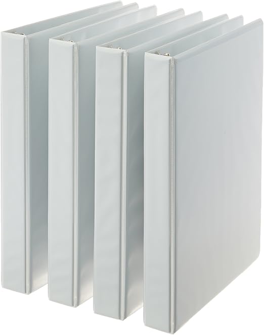 Amazon Basics 3Ring Binder, 1 Inch White, 4Pack Amazon.ca Office
