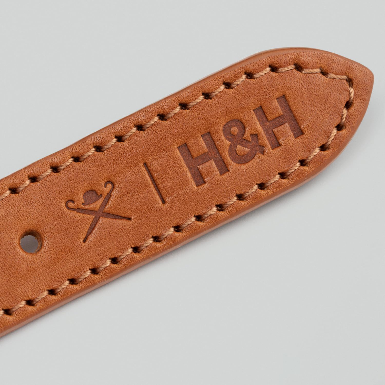 HUGO & HUDSON x Hackett - Collar de Cuerda para Perro con Cuero coñac con Hebilla de Metal Ajustable, Color Natural, S