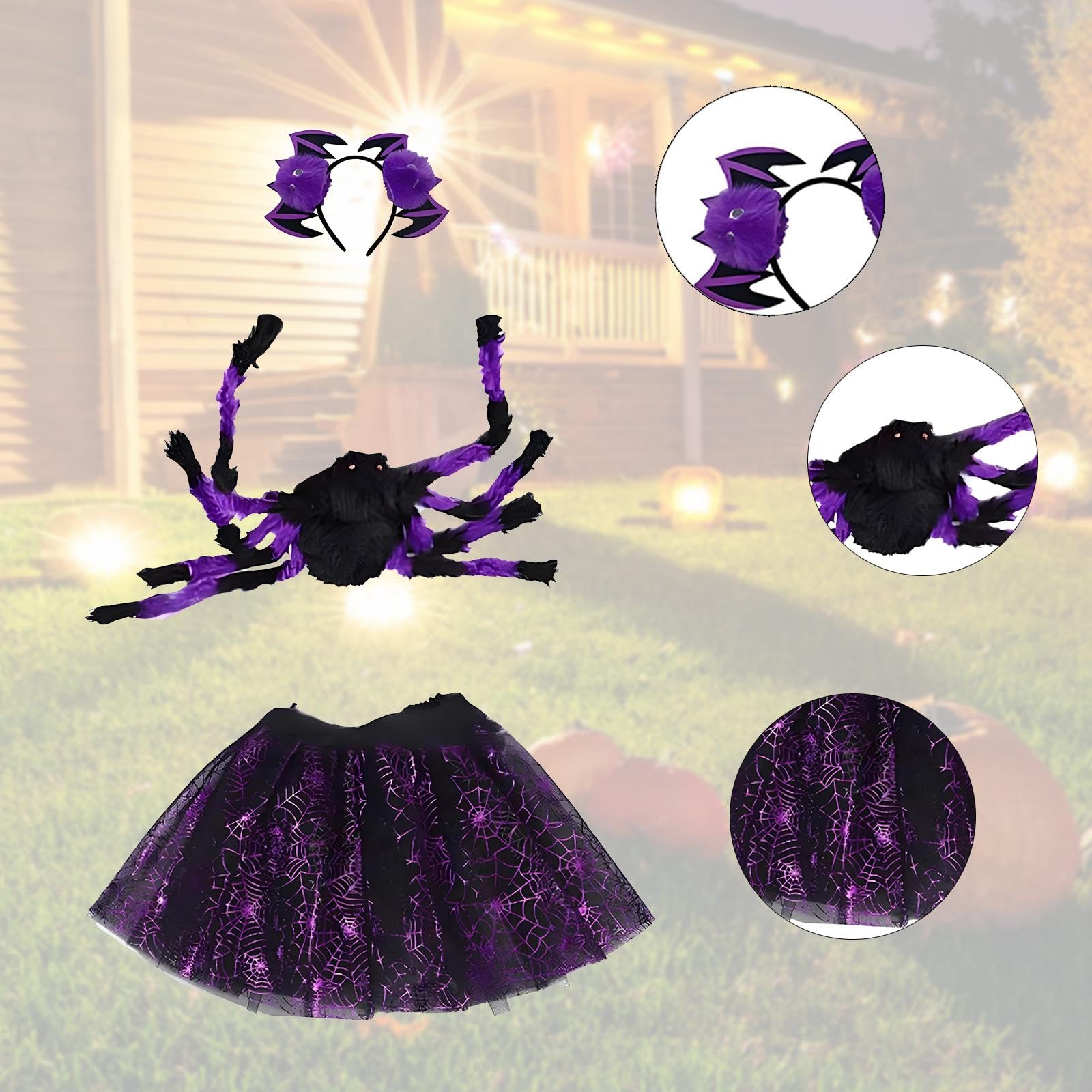 predolo Disfraz para Niñas Tutu Falda Diadema Diseño Único Adecuado para Escolares Celebraciones Halloween
