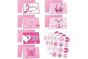 Tenceur Pink Ribbon Breast Cancer Awareness Cards: Show Gratitude and Spread Hope