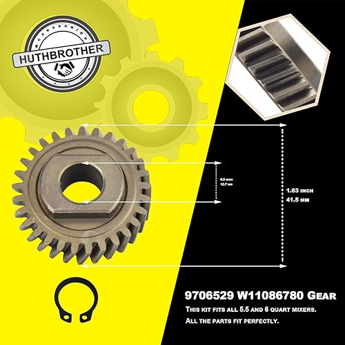 Miniatura 2 de Kit de engranaje helicoidal con engranaje helicoidal 9709231, rodamiento 9703445, engranaje 9706529, junta 9709511, clip circular 9703680 y grasa de