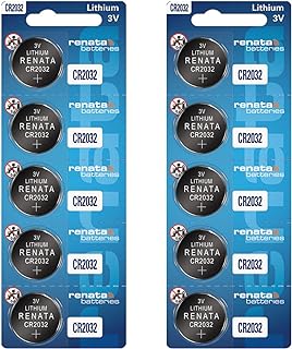Renata CR2032 Batteries - 3V Lithium Coin Cell 2032 Battery (10 Count)