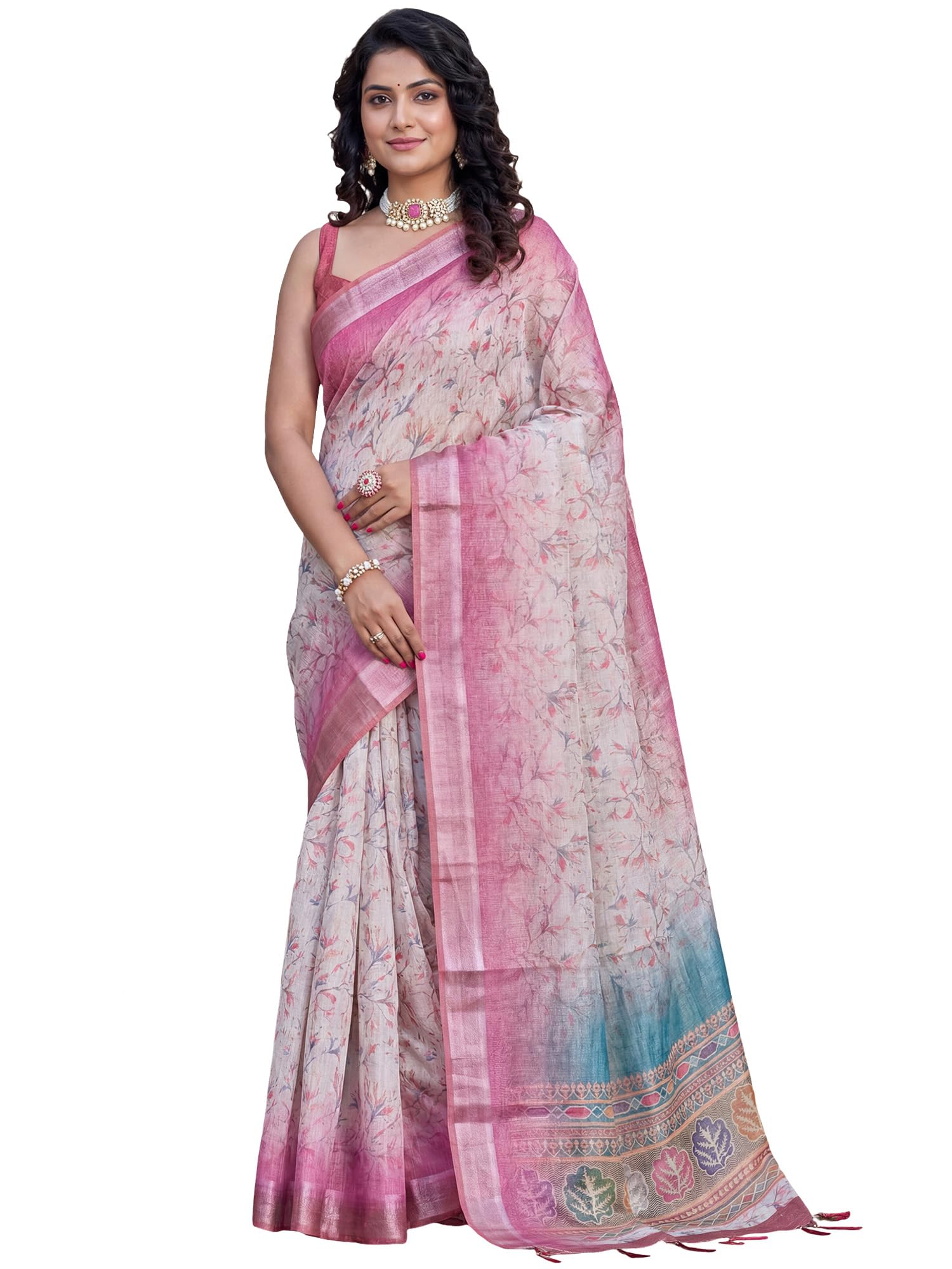 Women's Grey Kanjivaram Soft Cotton Linen Silk Saree With Blouse Piece-image-29