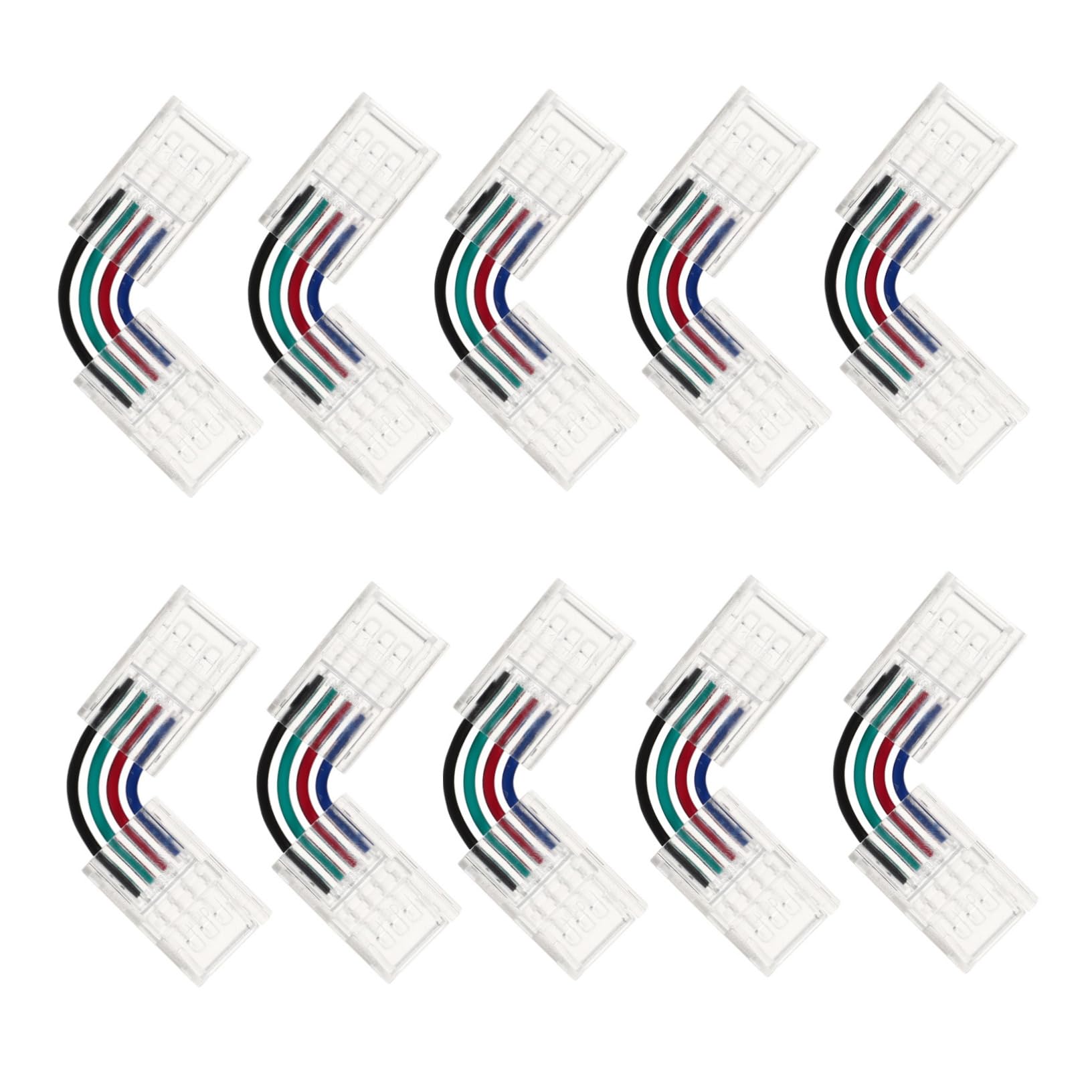 MAGICLULU 5 Set Connettore Barra Luminosa Strisce Luminose A Led Guidato Connettori Striscia Led Connettore Striscia Led Connettori Per Strisce Led Connettore Rgb Addominali 10 Pezzi*5