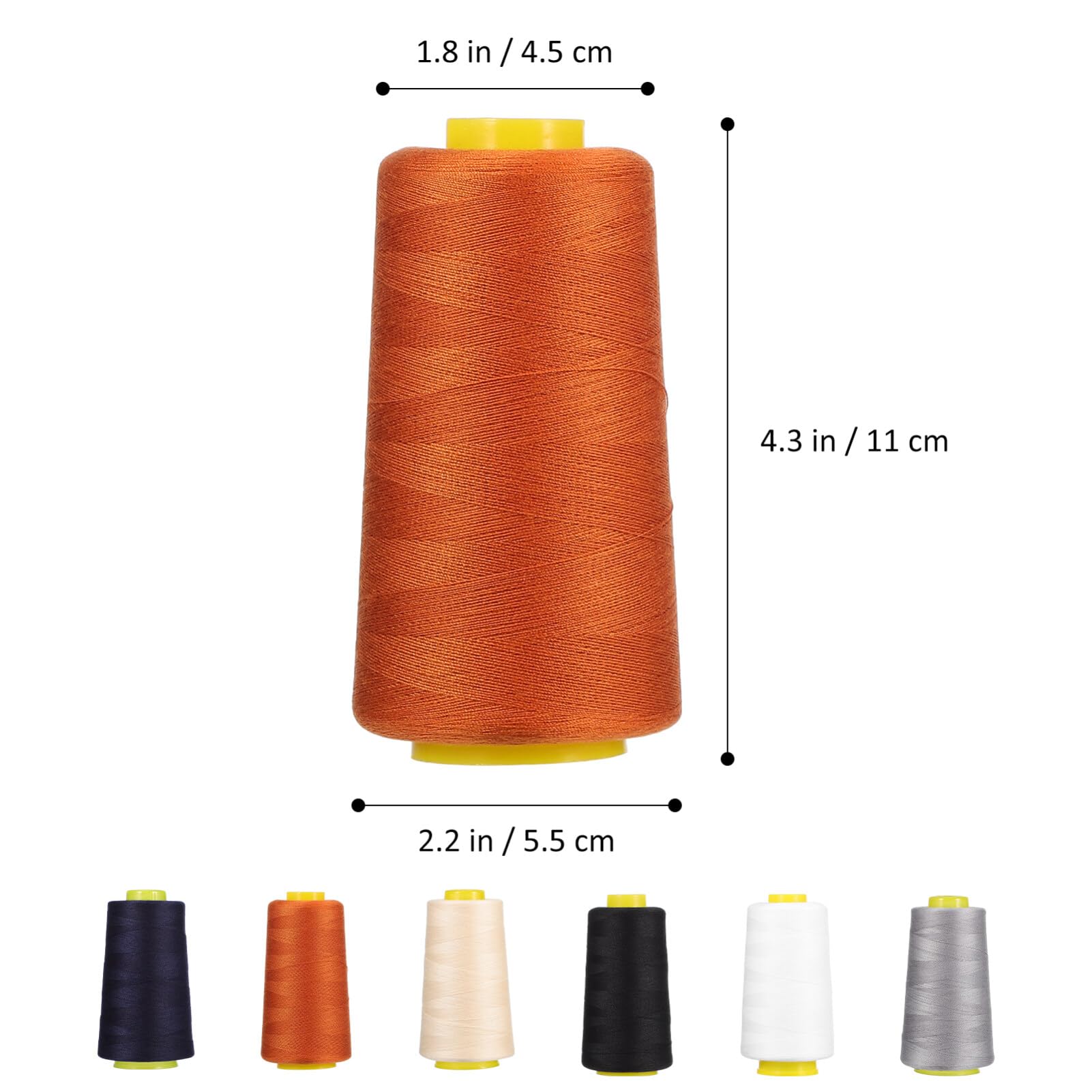 SHINEOFI Hilo de Coser Colores Variados de Poliéster 6 Bobinas de 3000 Yardas para Máquina y Costura a Mano para Confección y Manualidades