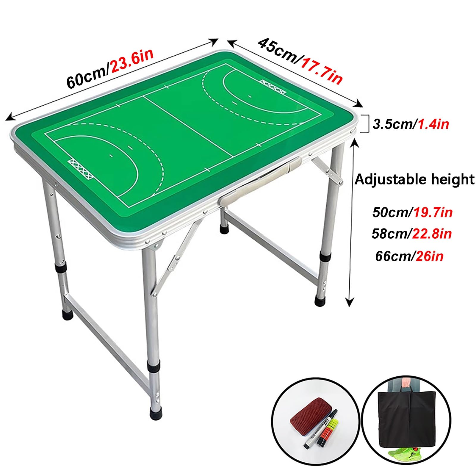 Pizarra Borrable para Entrenadores de Balonmano, Tablero Táctico y Duradero Múltiple y Entrenamientos de 23,6 X 17,7 Pulgadas, con Bolsa Almacenamiento, Fácil Transportar
