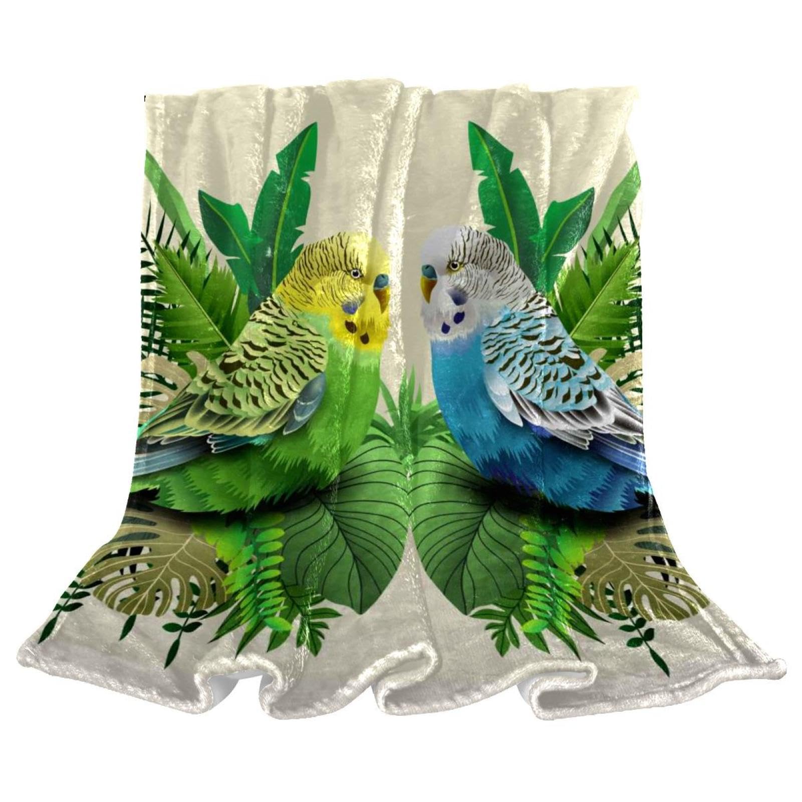 Couverture chaude et douce oiseau vert pour éliminer la sensation de froid sur le canapé
