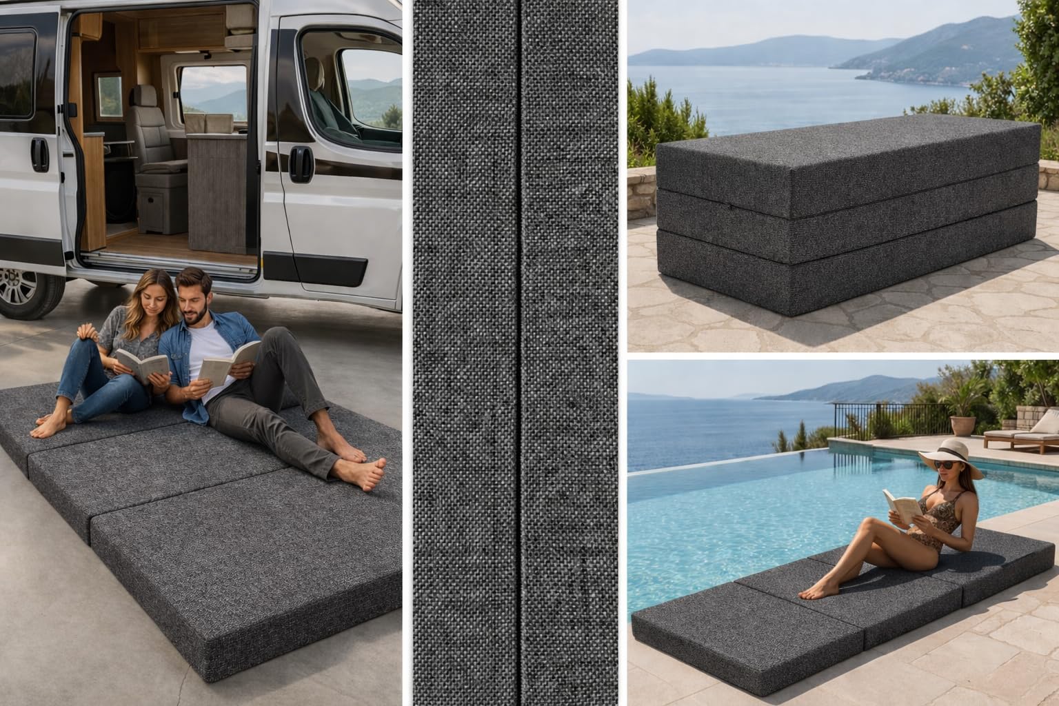 Odolplusz Matelas pliable en mousse avec housse 120 x 200 x 10 cm | Matelas pour camping, matelas de voyage, matelas d'invités, pliable, matelas de sol