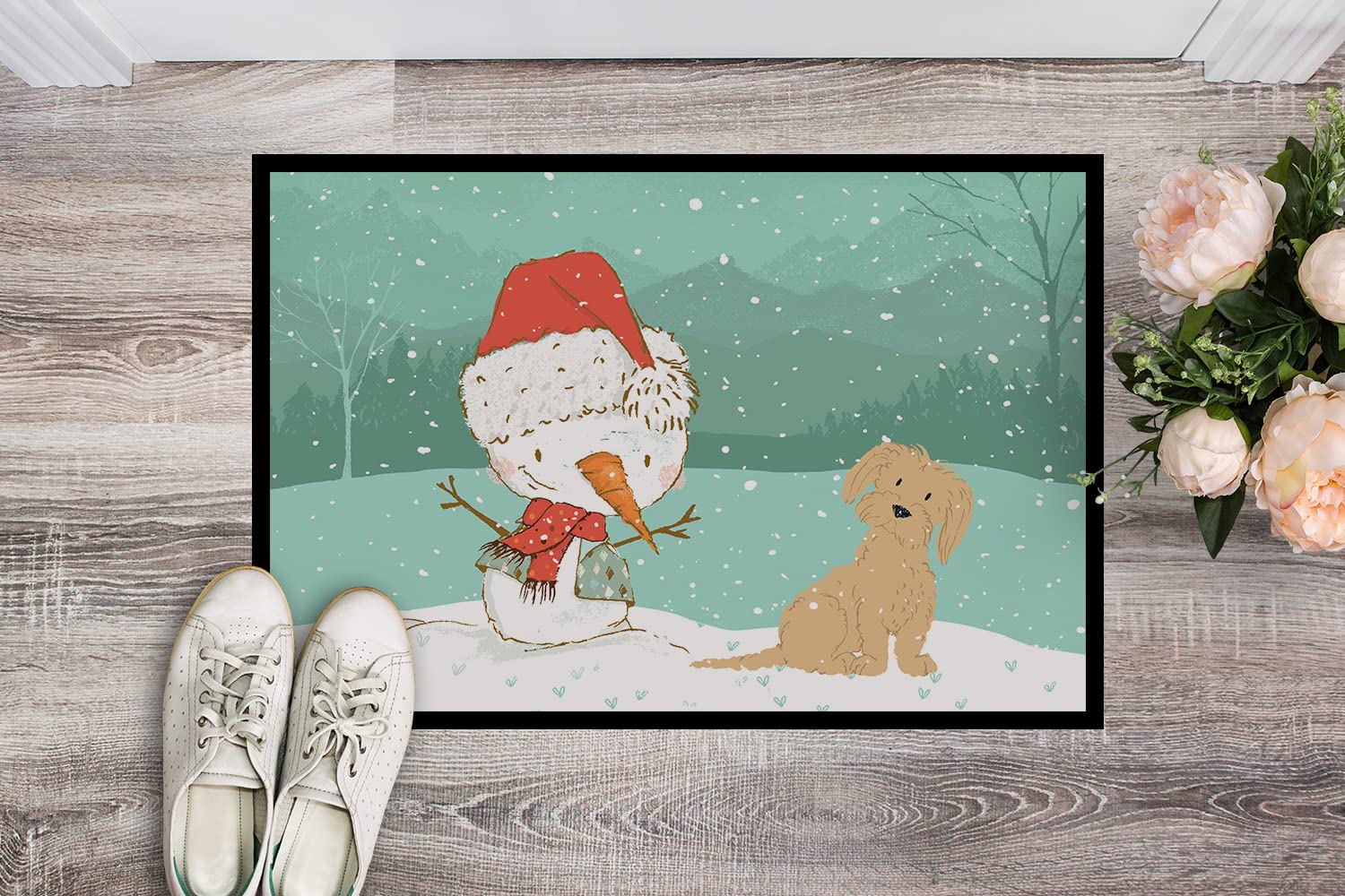 Caroline's Treasures CK2093MAT Malteser Schneemann Weihnachtsmatte für drinnen und draußen, 45,7 x 68,8 cm, 18 x 27 cm, Mehrfarbig