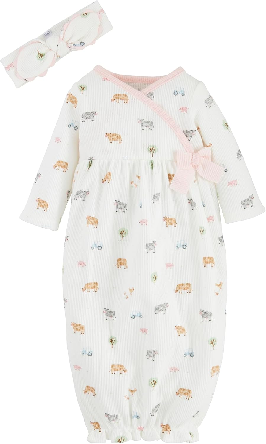 Mud Pie Children's Girl Farm Print Take Me Home; 0-3M