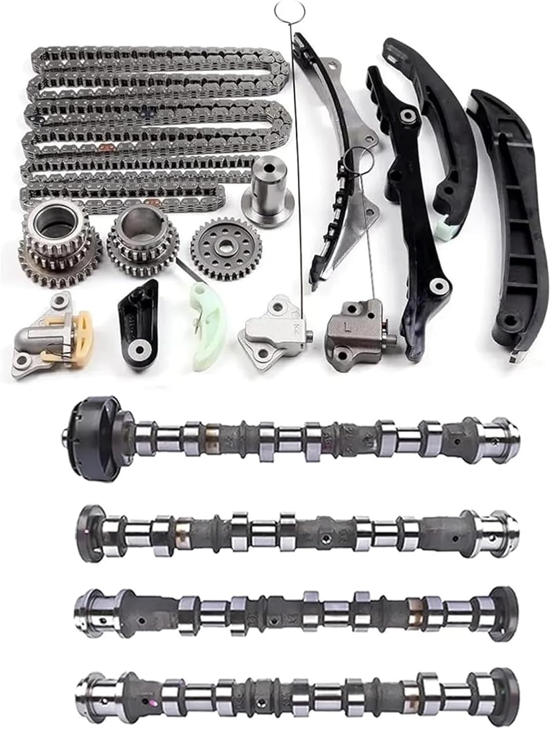 3.6L Engine Camshafts Rockers Arm Lifters Kit Head Gasket Set Timing Chain Kit Fit For Jeep Chrysler 200 300 Challenger Charger Ram 1500 Wrangler Dodge Ram Pentastar V6 2011-2016 5184380AG 5184378AG