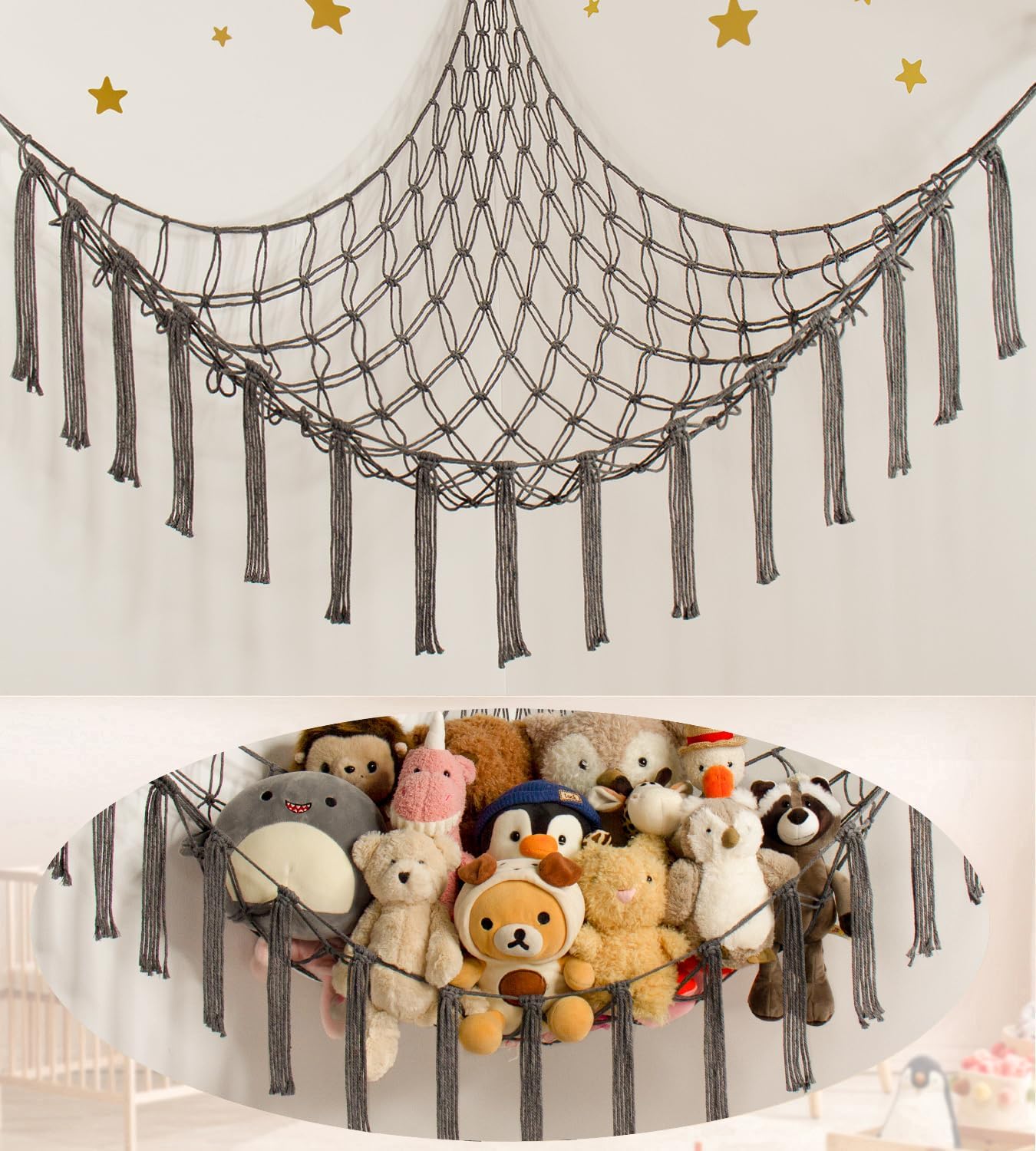 mirolam Teddy Hammock - Toy Storage Hammock for Stuffed Animals - Teddy Bear Storage - Soft Toy Storage Net - Nursery Preppy Room Decor — image 1