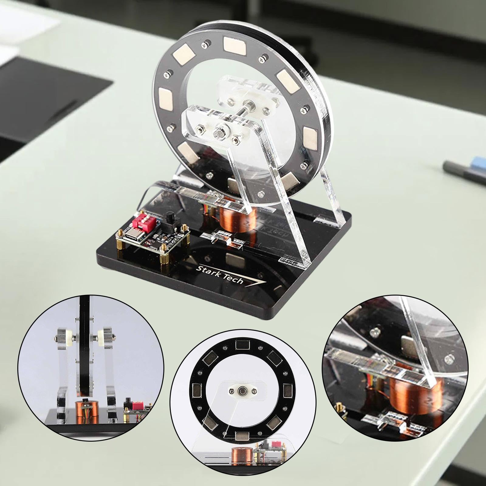MagiDeal Modelo de noria pequeña con motor sin escobillas, de alta velocidad ajustable y accionado por bobina simple, ideal para laboratorios de ciencias y
