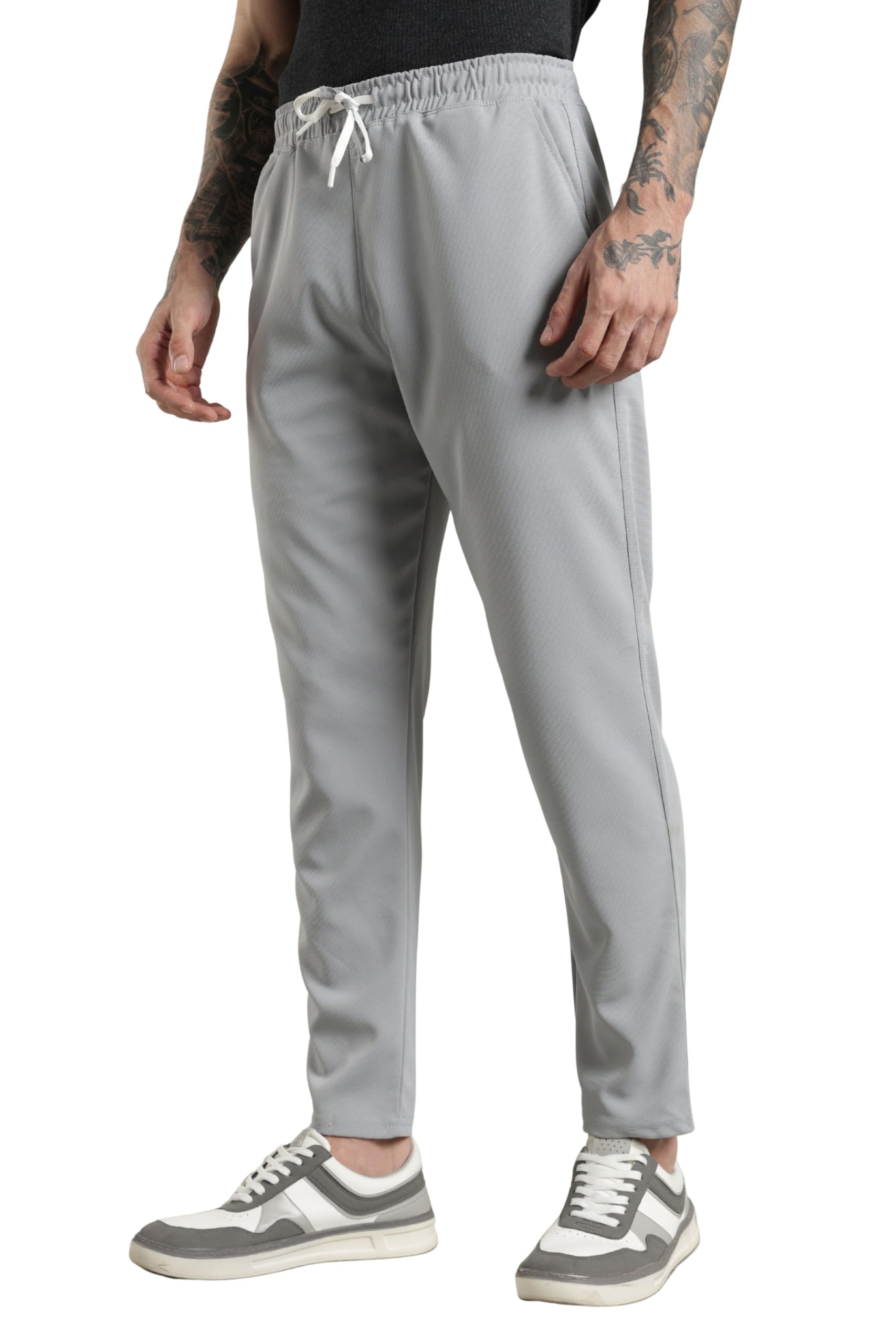 Men's Cotton Blend Track Pants, Navy Blue, Comfort Fit with Drawstring, Side Pockets for Regular Wear, Sports, Joggers-image-19