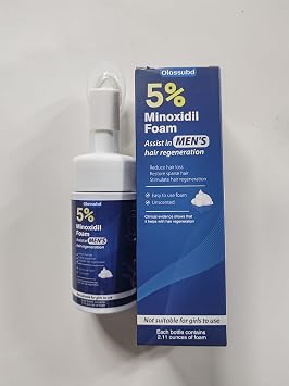 Minoxidil 5% Foam for Men Hair Growth Foam Suitable for Hair Thinning Receding Hairline and Hair Loss to Hair Regrowth Get Thicker Fuller Hair 1 Bottles 1.8 Ounces Each