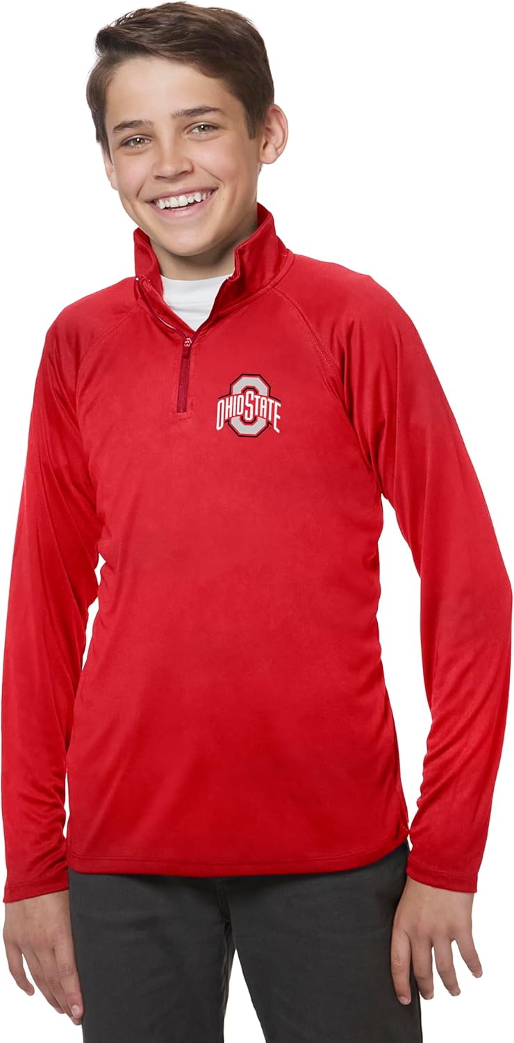 Little King NCAA Youth Boys 1/4 Zip Pullover Wind Shirt-100% Polyester-Sizes YS YM YL YXL