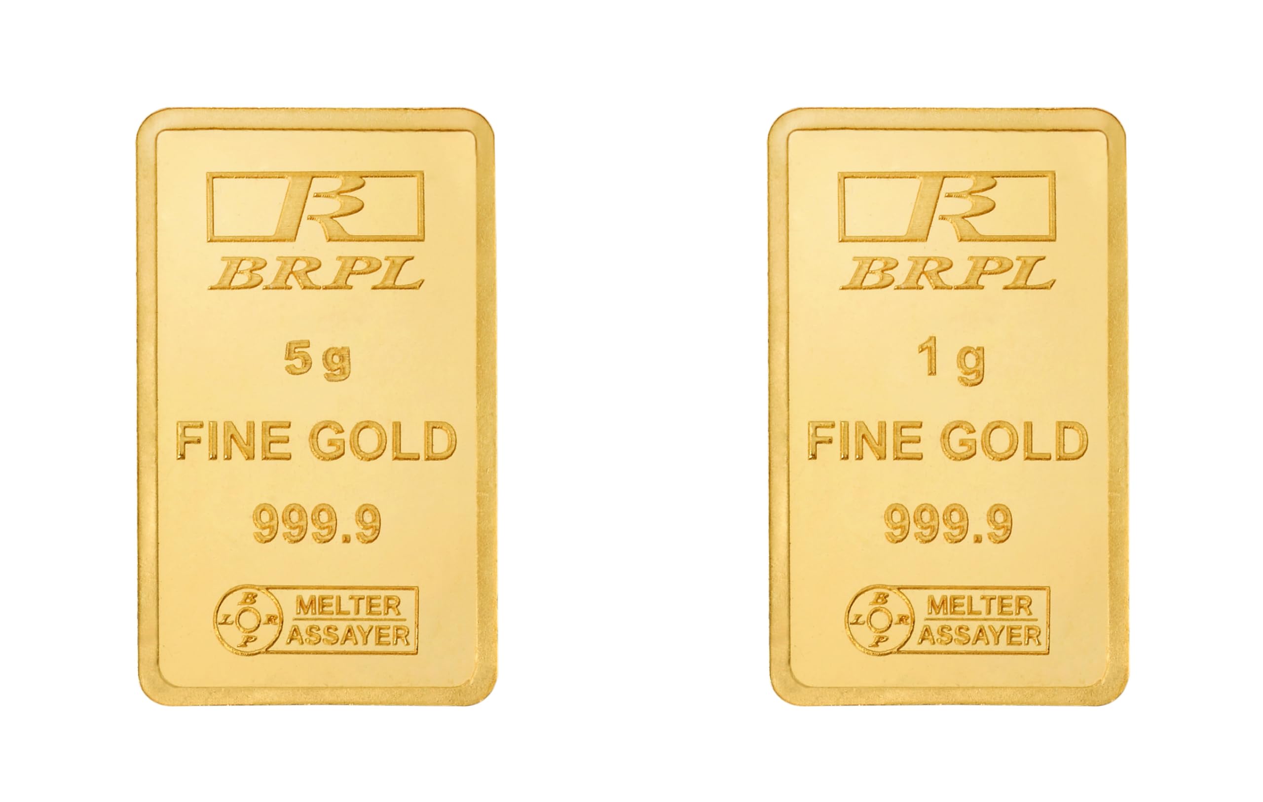 24k (999.9) 5gm + 1gm Combo Yellow Gold Bars cum Coins