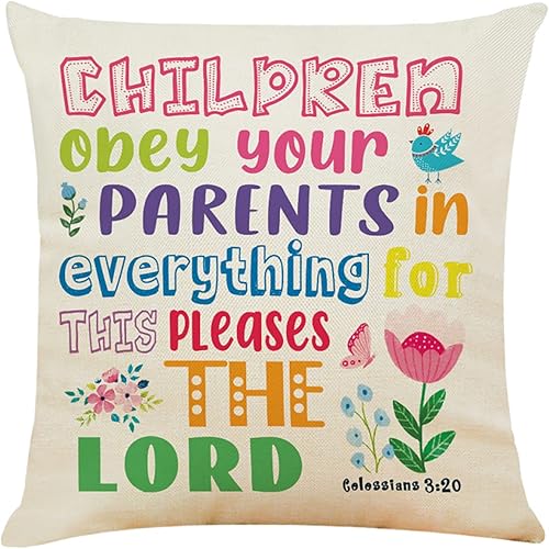 Miniatura 1 de Regalos para niños, fundas de almohada con versículos bíblicos, funda de almohada para niños, funda de cojín para guardería, sala de juegos, aula,